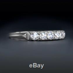 0.75ct Old European Mine Cut Diamond Vintage Wedding Band 6 Stone Ring Antique 5