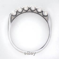0.75ct Old European Mine Cut Diamond Vintage Wedding Band 6 Stone Ring Antique 5