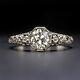 0.90ct Old Mine Cut Diamond Vintage Engagement Ring White Gold Solitaire Antique