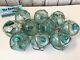 (10) X 2.5 Japanese Glass Fishing Floats With Netting Authentic Old Vintage