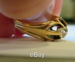 10k Antique Vintage Art Deco Old Mine Cut Diamond Belcher Set Engagement Ring