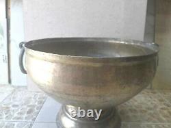 125 Yrs Old Antique Vintage Brass Cooking Handi Pot Tope With Handles 30 x 40 cm