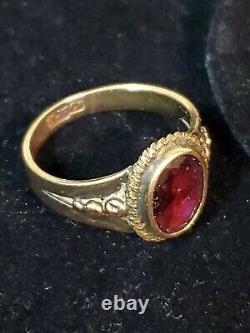 14K Antique Gold Ruby Ring Over 100 Years Old