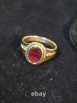 14K Antique Gold Ruby Ring Over 100 Years Old