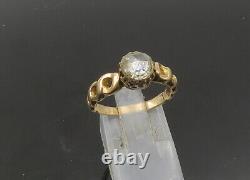 14K GOLD Vintage Antique Old Miner Diamond Shiny Band Ring Sz 7.5 GR160