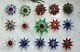 15 Old Matchless Glass Stars, Christmas Tree Lights, Ca. 1930 (# 13810)