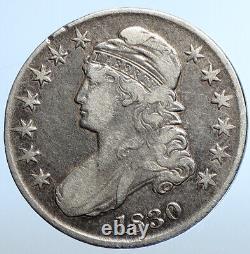 1830 P USA Eagle Liberty Antique VINTAGE OLD Silver 50c Half Dollar Coin i111106