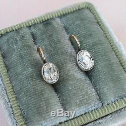 1900's Old Mine Cut Diamond Earrings Edwardian Diamond Earrings Vintage Antique