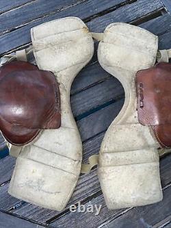 1900's RARE KILLER Antique Leather Football HEISMAN Shoulder Pads VINTAGE Old