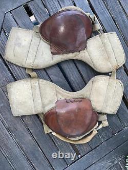 1900's RARE KILLER Antique Leather Football HEISMAN Shoulder Pads VINTAGE Old
