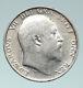 1906 Great Britain Edward Vii Uk Antique Vintage Old Silver Shilling Coin I91510