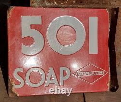 1920 Old Antique Vintage Rare Double Sided HAMAM 501 Soap TATA Enamel Sign Board