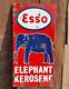 1920's Old Antique Vintage Rare Esso Elephant Oil Ad Porcelain Enamel Sign Board