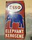 1930's Old Antique Vintage Rare Esso Elephant Kerosene Oil Porcelain Enamel Sign