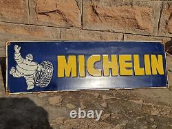1930's Old Antique Vintage Rare Michelin Tyres Adv. Porcelain Enamel Sign Board