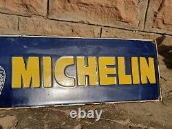 1930's Old Antique Vintage Rare Michelin Tyres Adv. Porcelain Enamel Sign Board