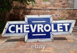1930's Old Antique Vintage Very Rare Chevrolet Adv. Porcelain Enamel Sign Board