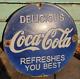 1930's Old Vintage Antique Rare Coca-cola Embossed Porcelain Enamel Sign Board