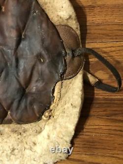 1930's Vintage Antique Quilted Leather Hockey Goalie Chest Protector Old