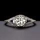 1.13c Old European Ideal Cut Vs Diamond Engagement Ring Sapphire Antique Vintage