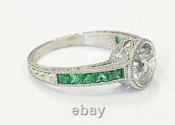 1.28 ct Vintage Antique Old European Cut Diamond Engagement Ring In Platinum