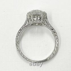 1.40 ct Vintage Antique Old European Cut Diamond Engagement Ring In Platinum