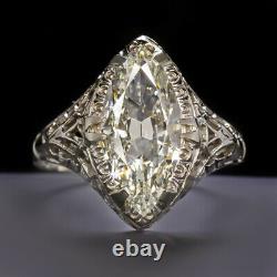 1.75ct GIA CERTIFIED OLD MARQUISE CUT DIAMOND ENGAGEMENT RING VINTAGE ANTIQUE ER