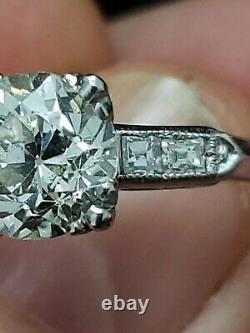 1.98 Old European Cut Diamond With Antique platinum Ring