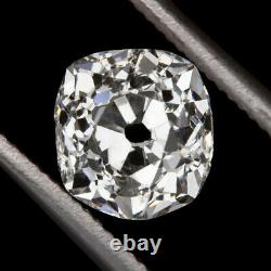 1ct OLD MINE CUT DIAMOND F COLOR CUSHION BRILLIANT ANTIQUE VINTAGE LOOSE NATURAL