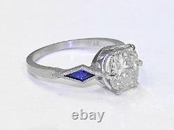 2.25 ct Vintage Antique Old European Miner Cut Diamond Engagement Ring Platinum
