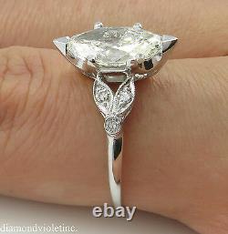 2.25ct Antique Vintage Deco Old Marquise Diamond Engagement Wedding Ring Plt Egl