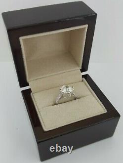 2.85 ct Antique Art Deco Platinum Old European Cut Diamond Engagement Ring GIA