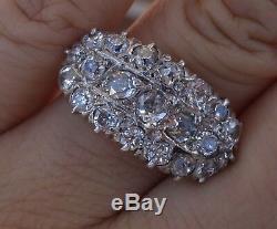 2ct European old cut vintage antique diamond ring 14k shank platinum top