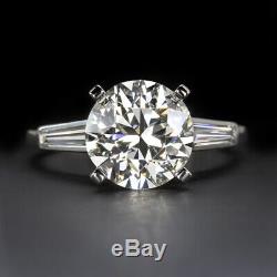 3 Carat Certified H Vs2 Old Cut Diamond Engagement Ring Vintage Antique European