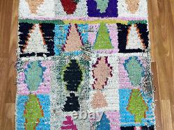 3 x 6 ft Moroccan antique vintage BERBER boucherouite rug handmade old rug
