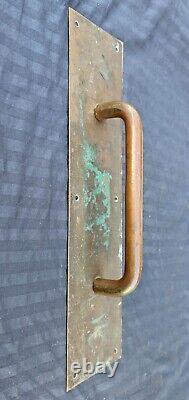 4x16 Antique Vintage Old SOLID Bronze Exterior Entry Door Handle Pull Plate