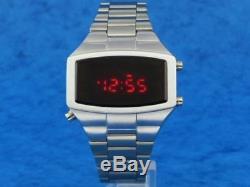 70s 1970s Old Vintage Style LED LCD DIGITAL Rare Retro Mens Watch 12 & 24 hr W