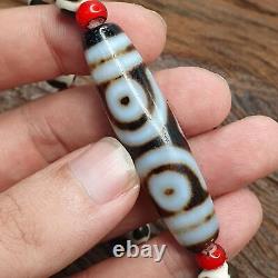 AA Antique Vintage Old Himalayan Indo Tibetan Agate Beads Unique pattern