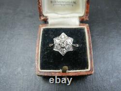 ANTIQUE ART DECO 18ct GOLD & PLATINUM 1 carat OLD CUT DIAMOND STAR RING C. 1920