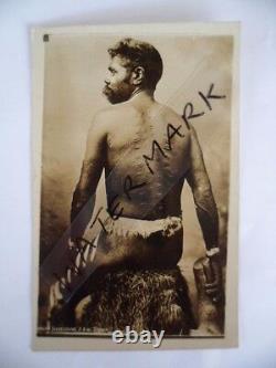 ANTIQUE VINTAGE OLD PHOTO POSTCARD of ABORIGINAL MAN with SCARING POST CARD