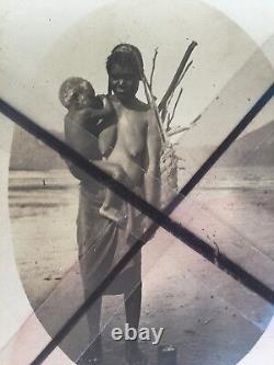 ANTIQUE VINTAGE OLD PHOTO POSTCARD of ABORIGINAL WOMAN and CHILD POST CARD