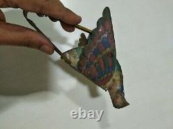 ANTIQUE VINTAGE TIN TOY rare OLD India Bird Squeeze wings flap
