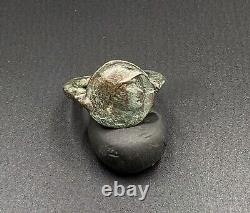 Ancient Indo Greek Coin Antique Vintage Old Bronze Jewelry Ring Collectables
