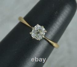 Antique 0.60ct Old Cut Diamond 18ct Gold and Platinum Solitaire Engagement Ring