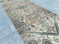 Antique 100-120 Years Old Vintage Runner Hand Knotted Wool Boho Decor Runner Rug