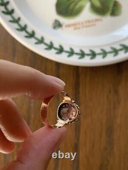 Antique 10k Rose GOLD Old Cut AMETHYST Victorian Ring Large Ornate Crown Prongs