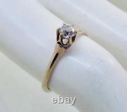 Antique 1800's Victorian 14K Diamond Engagement Ring. 30 Old Mine G/VS