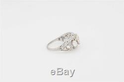 Antique 1920s $25,000 3.50ct Old Mine Cut Diamond Platinum Filigree 3 Stone Ring