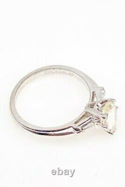 Antique 1920s $6000 1.55ct Old Pear Cut VS L Diamond Platinum Wedding Ring
