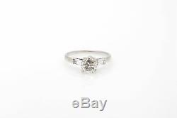 Antique 1930s $8000 1.50ct Old Mine Cut Pear VS J Diamond 14k Gold Wedding Ring